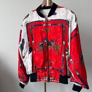 Vintage Royal Scarf Print Bomber
